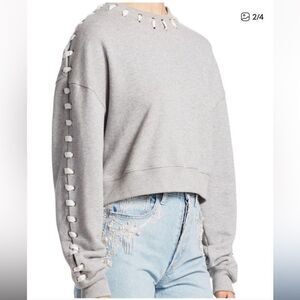 Jonathan Simkhai Whipstitch gray Sweatshirt size XS